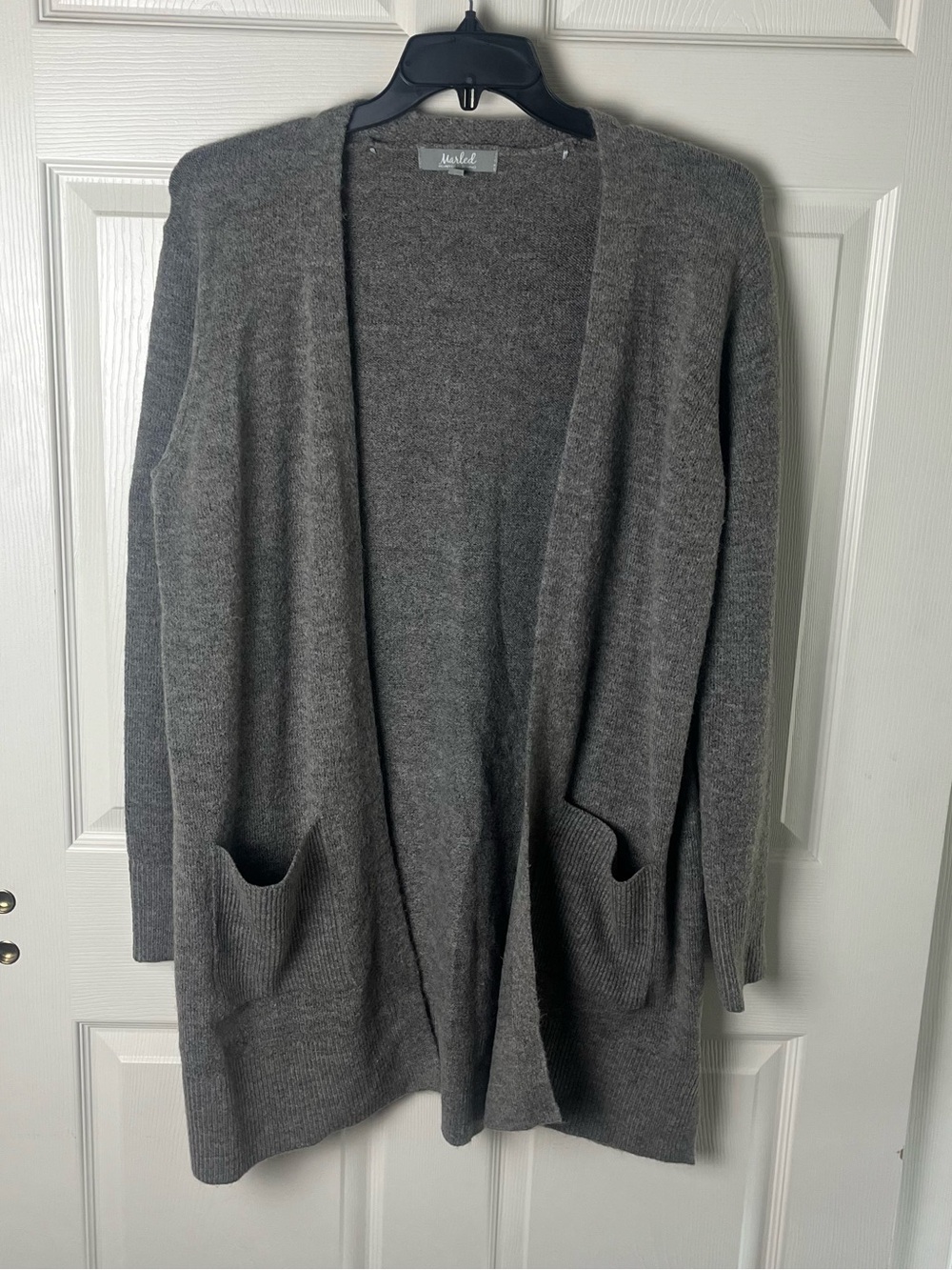 Marled Gray Open-Front Women's Cardigan